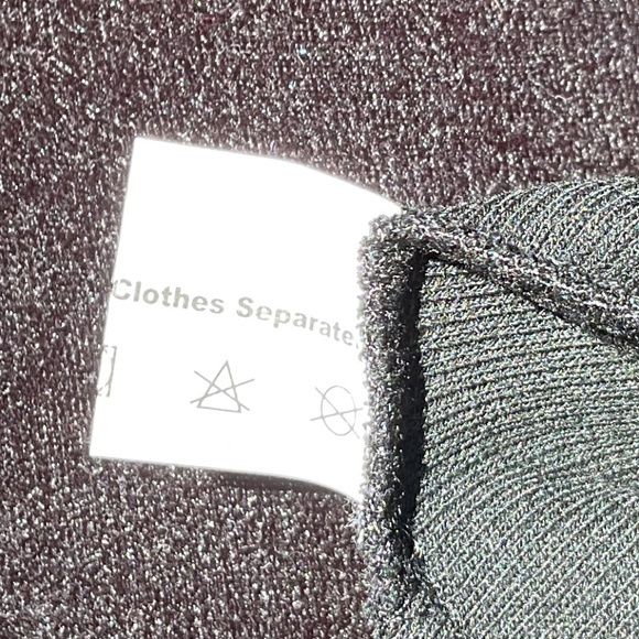 NWOT Dressfo Black Knit Sweater With Attached Belt - Picture 9 of 9